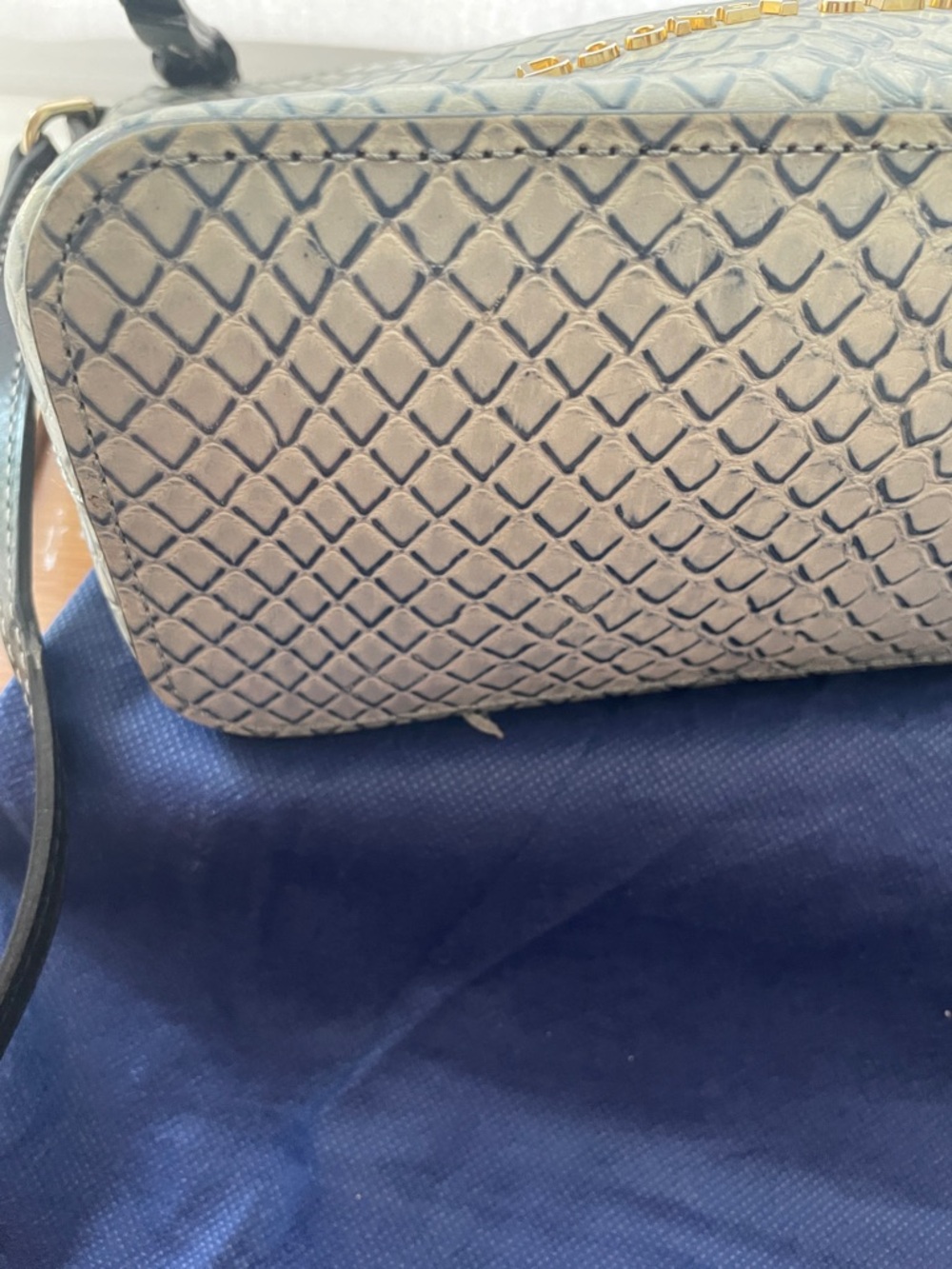Dooney & Bourke Beige Snake-Embossed Crossbody Bag with Black Strap - Picture 2 of 8